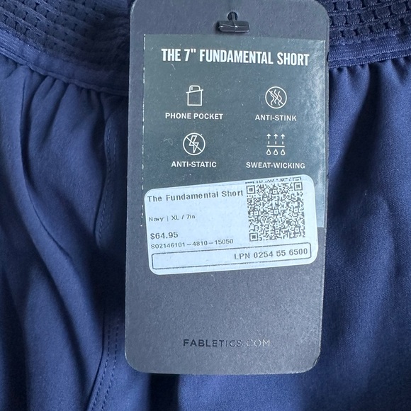 Fabletics 7in Fundamental Shorts, XL, Navy Blue - Picture 2 of 2